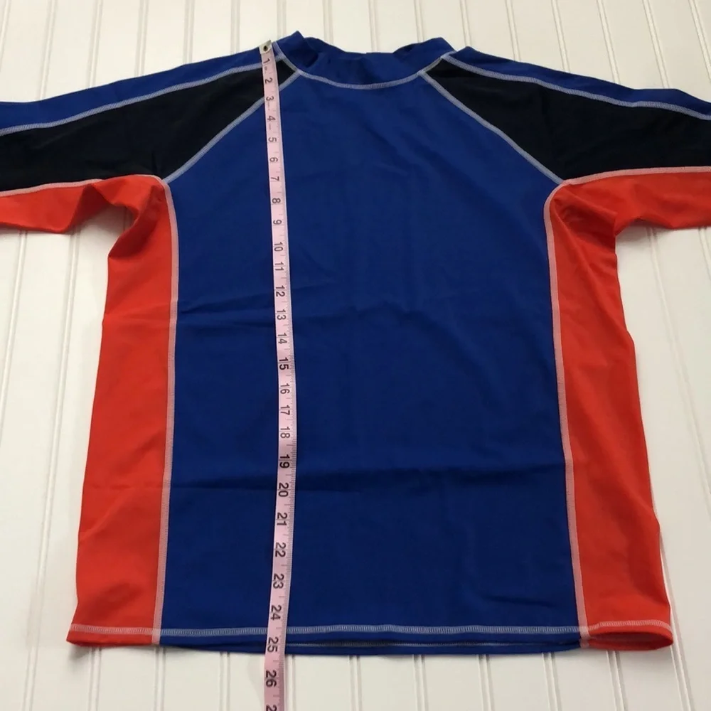 Lands’ End Boys Blue, Red, and Black Swim Rashguard